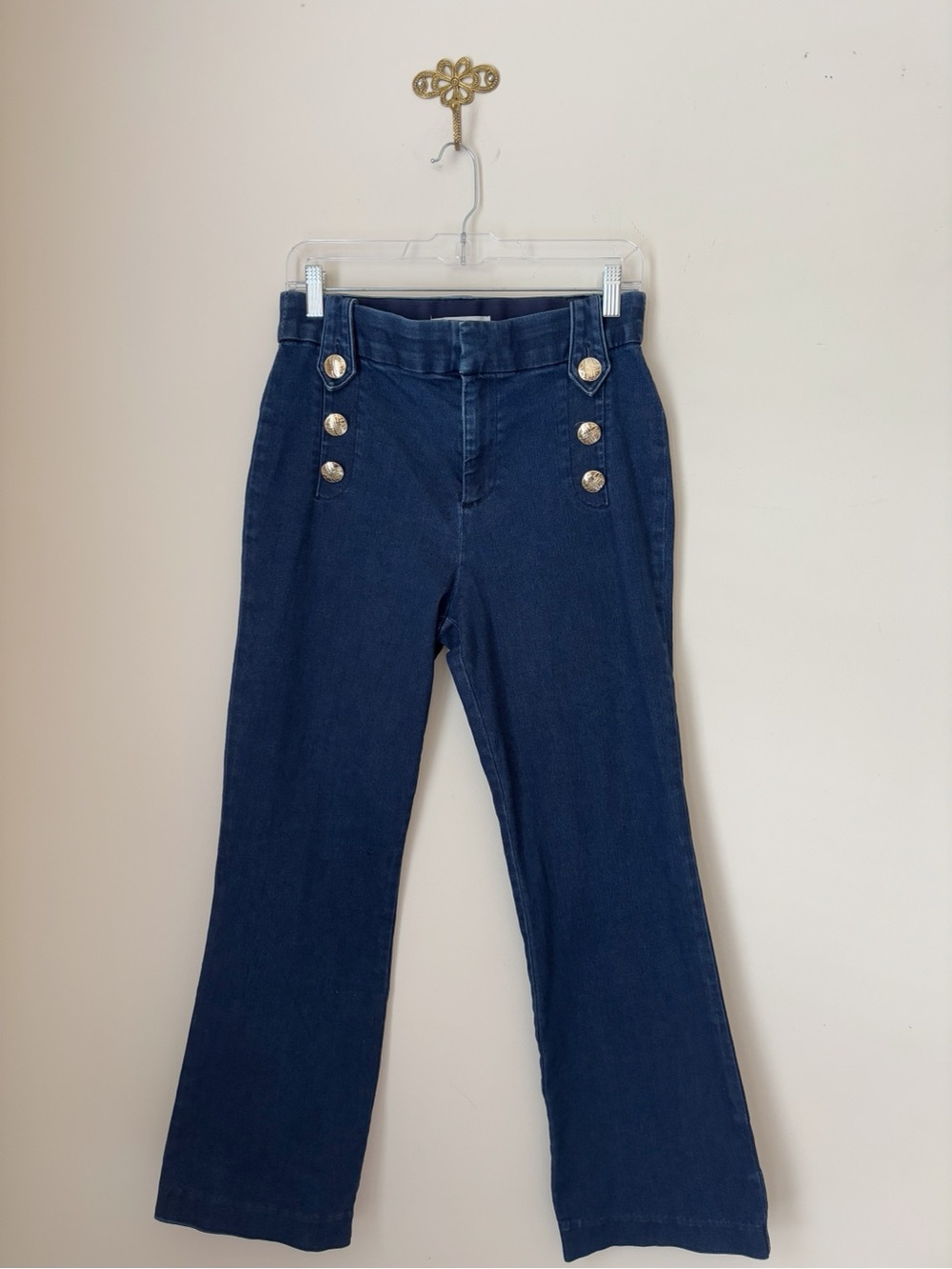 Lilly Pulitzer Parrish High Rise Crop Flare Pant Sailor Trouser Jeans Sz 10
